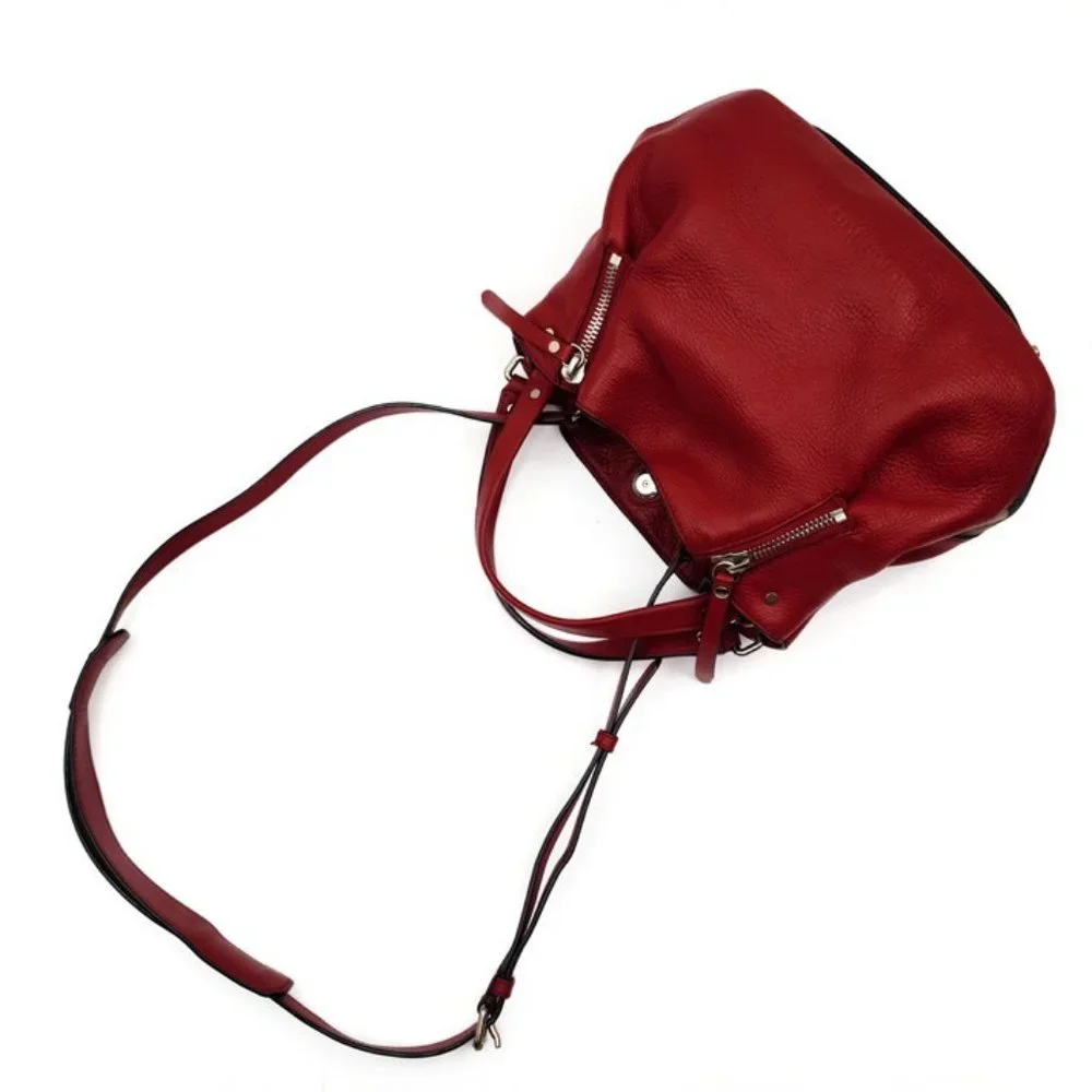 authentic BURBERRY Red Leather Crossbody Bag - Picture 6 of 11